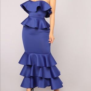Pretty Blue tiered FASHIONOVA Dress